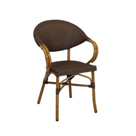 Brown Rattan Wired Cafe Chair