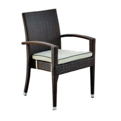Brown Colored Cushion Rattan Chair Brown Colored Cushion Rattan Chair