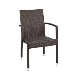 Brown Colored Rattan Cafe Arm Chair
