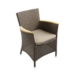 Brown Colored Rattan Cafe Armchair Brown Colored Rattan Cafe Armchair