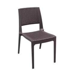 Chaise de balcon en rotin marron injecté