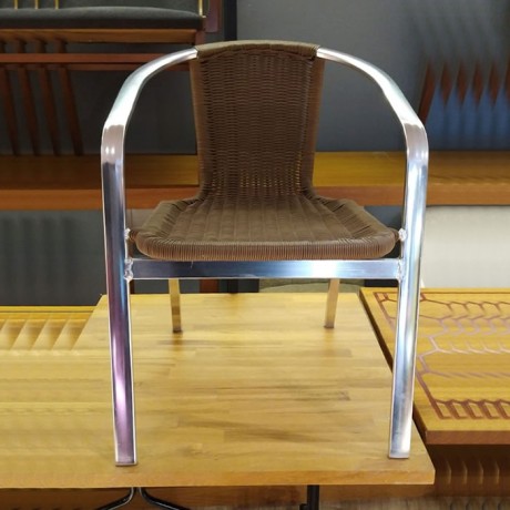 Kahverengi Örgülü Borulu Cafe Sandalyesi