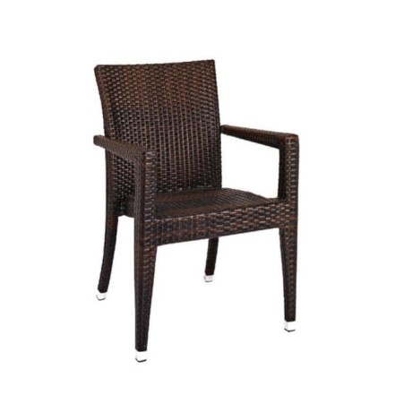 Rattan Qollu Kafe Qış Bağça Stulu Rattan Qollu Kafe Qış Bağça Stulu