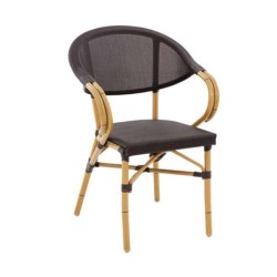 Mesh Bambu Kollu Cafe Sandalyesi Mesh Bambu Kollu Cafe Sandalyesi
