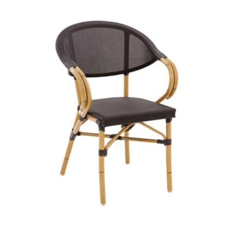 Mesh Bambu Kollu Cafe Sandalyesi Mesh Bambu Kollu Cafe Sandalyesi