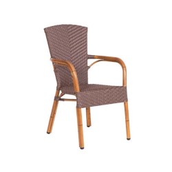 Rattan Bamboo Arm Aluminum Chair