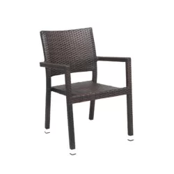 Chaise de jardin d'hiver de restaurant de bras de café de rotin