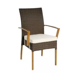 Rattan Örme Bambu Kollu Sandalye