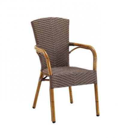 Rattan Wired Bamboo Arm Chair