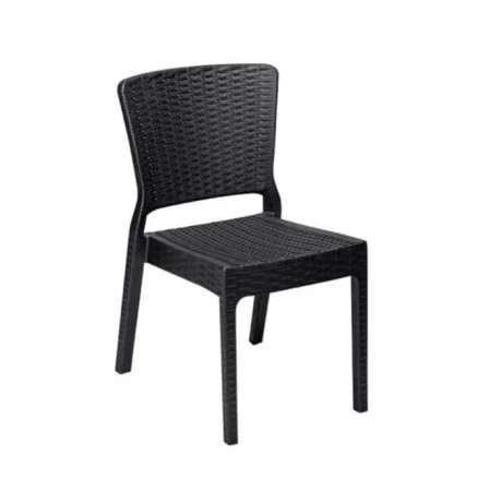 Qara Rattan Enjeksiyon Kafe Bağça Stulu