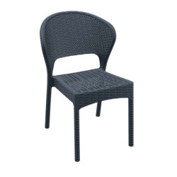 Черен ратанов инжекционен стол за зимна градина Черен ратанов инжекционен стол за зимна градина