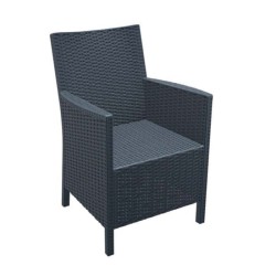 Black Rattan Injection Hotel Armchair Black Rattan Injection Hotel Armchair