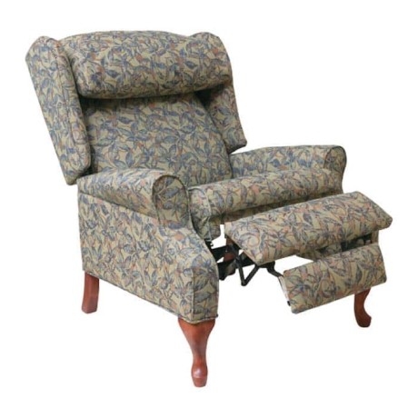 Patterned Fabric Lukens Wooden Leg Companion Chair