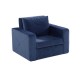 Blue Fabric Covered Companion Chair