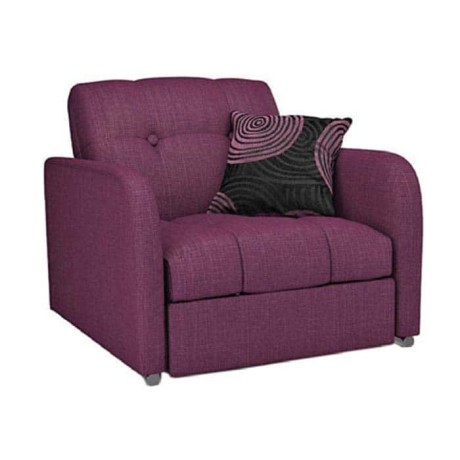 Purple Fabric Quilted Folding Companion Chair