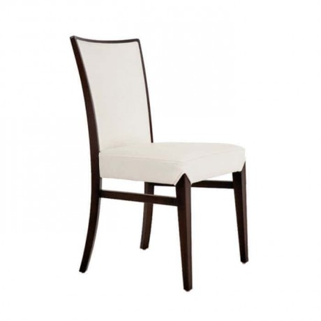 White Leather Upholstered Restaurant Chair