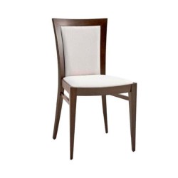 Сгънат селски стол с тапицерия от бял флокиран плат Сгънат селски стол с тапицерия от бял флокиран плат