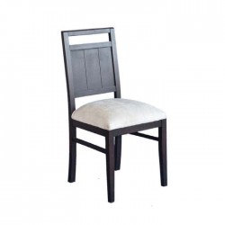 Black Painted Wood Chair with White Fabric