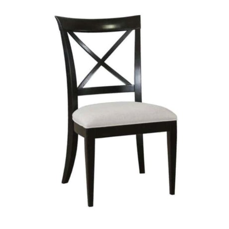 Rustic Chair with Cross-Stick Black Lacquered Painted