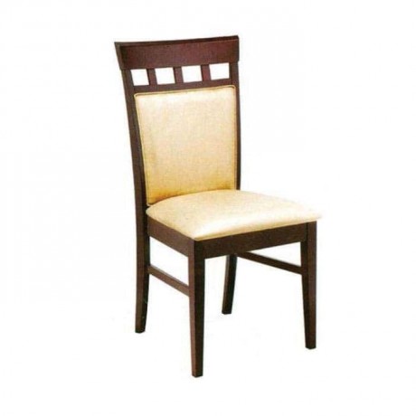Cream Leather Darker Antiquede Beech Chair