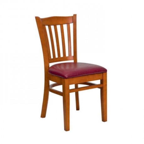 Oak Paint Bordeaux Leather Upholstered Hotel Chair