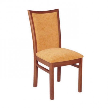 Orange Upholstered Wooden Restaurant Chair