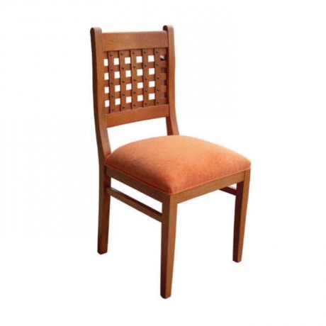 Orange Fabric Antique Painted Cafe Restaurant Hotel Chair