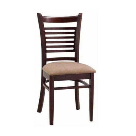 Horizontal Stick Dark Antiquede Beige Upholstered Chair