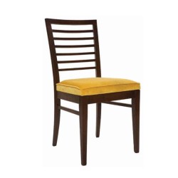 Horizontal Stick Dark Antiqued Colored Yellow Fabric Cushioned Chair Horizontal Stick Dark Antiqued Colored Yellow Fabric Cushioned Chair