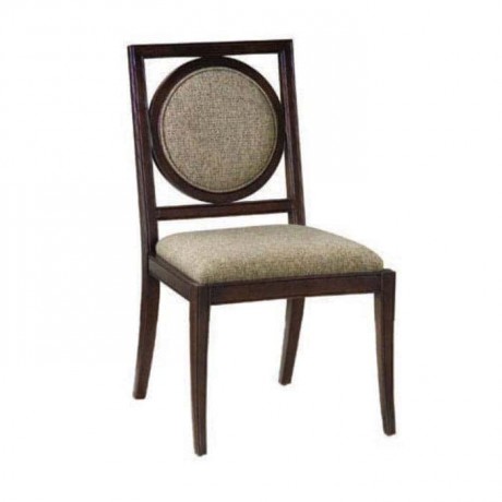 Round Backrest Dark Wooden Rustic Home Chair