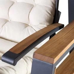 Iroko Holzarmlehne Mit Aluminiumskelett 3 Personen Schaukel