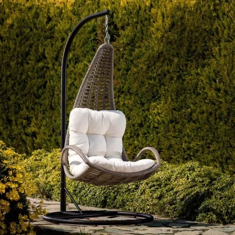 Qəhvə Rattan Tək Yelləncək Qəhvə Rattan Tək Yelləncək