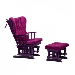 Fusia Colorful Fabric Upholstered Wood Rocking Chair
