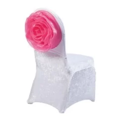 חבישת כיסא קטיפה ורד אורגנזה