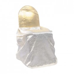 Gold Wrapped Organza Chair Dressing with Wrinkle Fabric