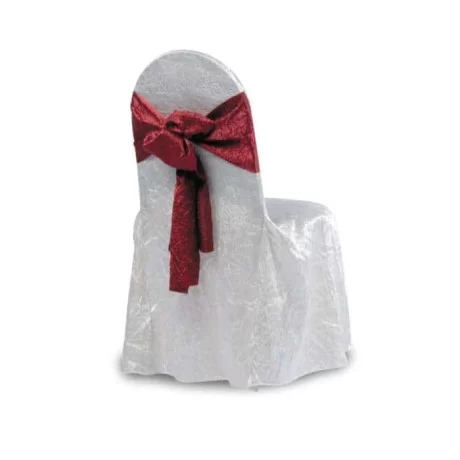 Habillage de chaise en tissu blanc satiné Habillage de chaise en tissu blanc satiné