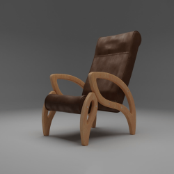 Plüton Ahşap Kollu Berjer