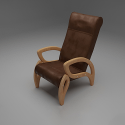 Plüton Ahşap Kollu Berjer