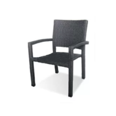 Black Knitted Arm Rattan Chair rtt14