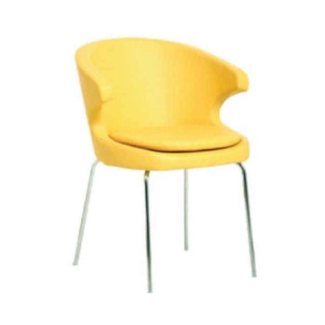 Yellow Leather Upholstered Polyurethane Padded Chair