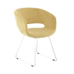 Yellow Fabric Metal Rods Leg ArmChair Yellow Fabric Metal Rods Leg ArmChair