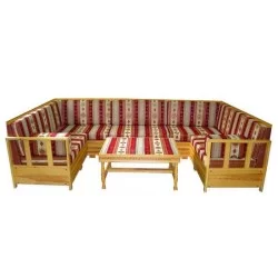Rug Patterned Design Classic Spruce Beech Hornbeamn Wooden Oriental Booths