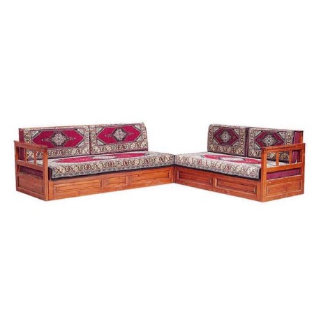 Wooden Walnut Colored Ottoman Oriental Booths