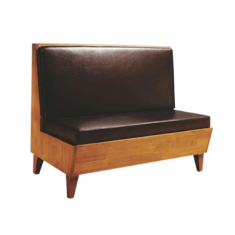 Wooden Framed Black Leather Upholstered Booths