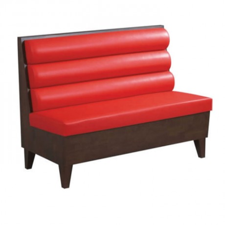 Wooden Muscle Red Leather Duvet Cafe Booths
