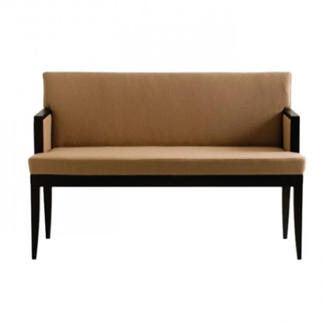 Leather Upholstered Wooden Cafe Sofa