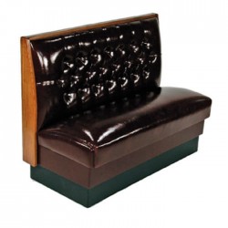  Quilted Brown Leather Upholstered Wooden Loca