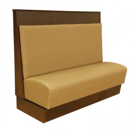 Beige Leather Upholstered Wooden Booths