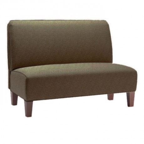 Beige Leather Upholstered Cafe Couch