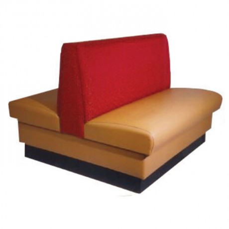 Beige Red Fabric Upholstered Double Sided Cafe Booths